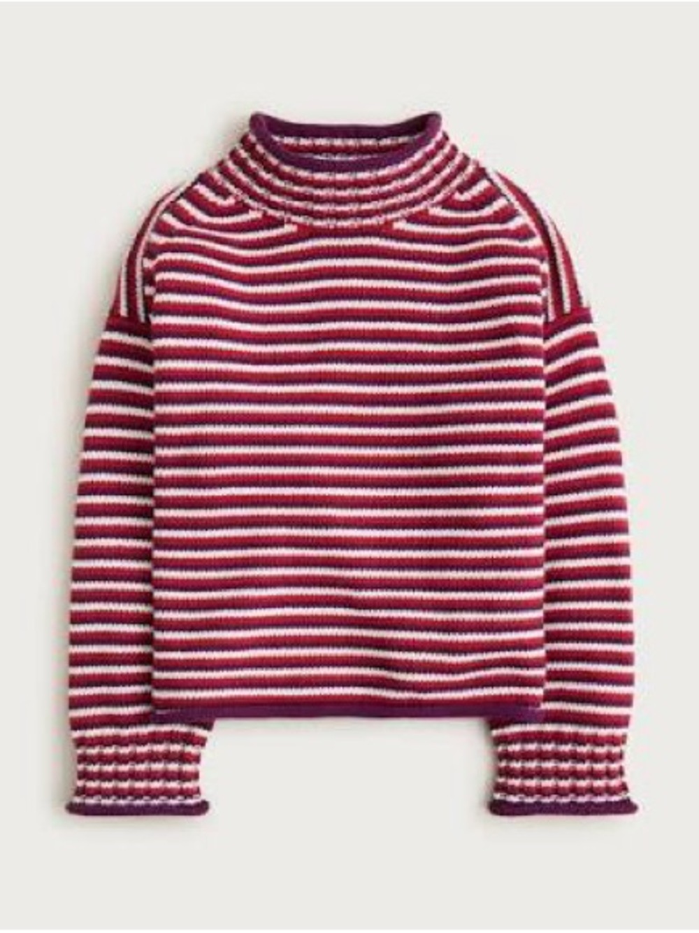 NWT 2025 J. Crew Rollneck Sweater in Stripe Size XL 100% Cotton